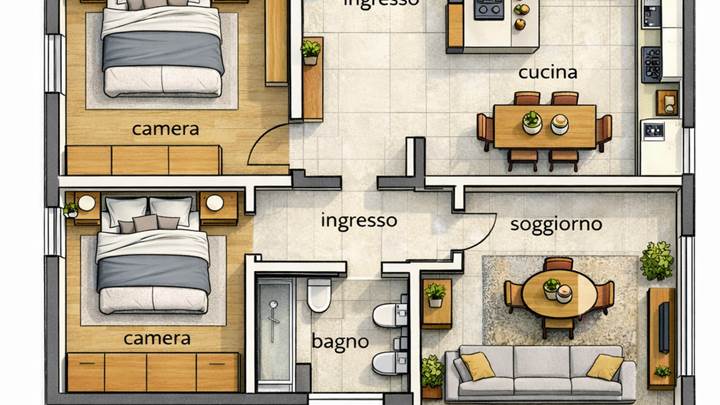 TRILOCALE CON DUE BALCONI E GARAGE IN ZONA SACCA - MODENA